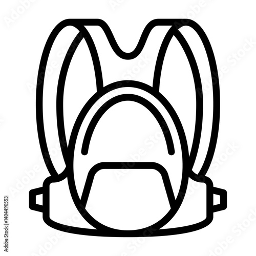 cycling backpack outline icon. cycling bag black line illustration.