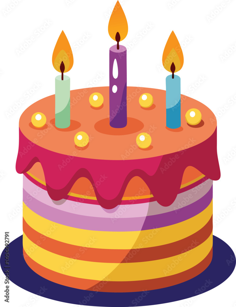 Birthday cake with candle flicker animated striker Birthday cake with candle flicker animated striker