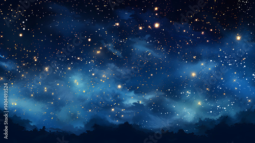 A vibrant illustration of the night sky illustration abstract decorative painting