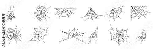 Set of spider web and Halloween cobweb decoration