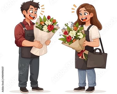Florists Giving Flowers