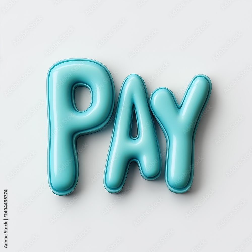 Font text Pay from blue glossy bubble balloon character, isolated white Font text Pay from blue glossy bubble balloon character, isolated white