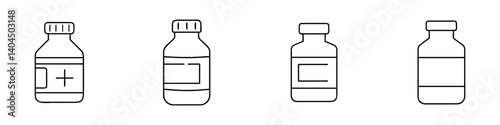 medicine bottle icon, medicine bottle line art - simple line art of medicine bottle, perfect for medicine bottle logos and icons