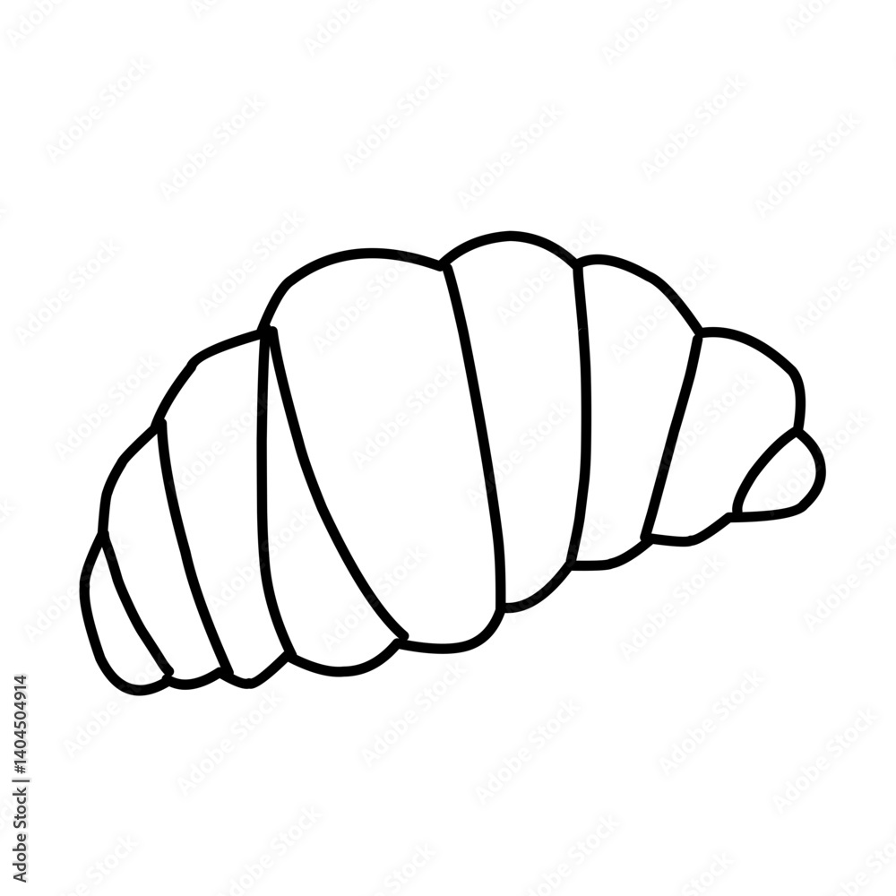 croissant icon on white background, line style, vector illustration croissant icon on white background, line style, vector illustration