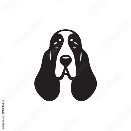 vector illustration of dog face with editable strokes and shape