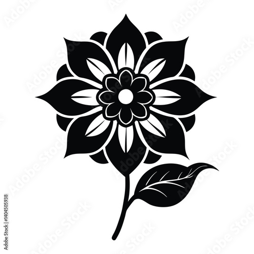 black and white flower