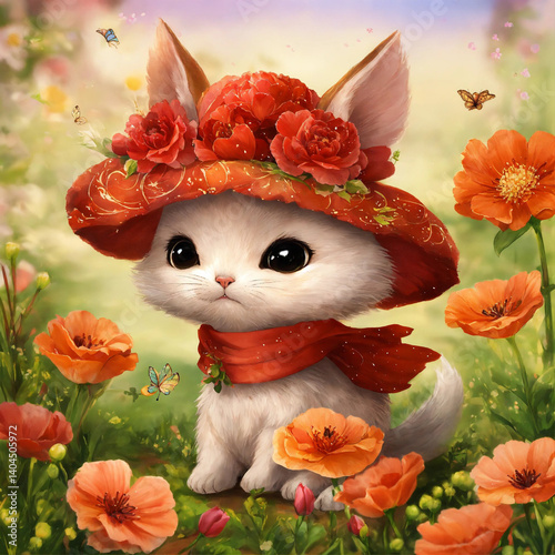easter bunny with flowers