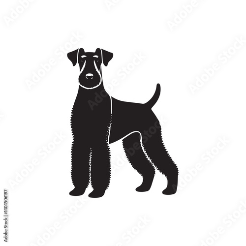 vector illustration of dog with editable strokes and shape
