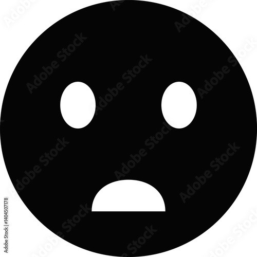 Rounded Filled Worried Face Icon