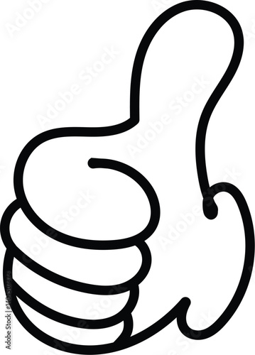 black white color thumb up icon black white line art vector illustration icon design 