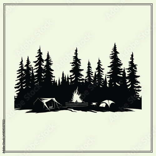 Campground Silhouette, Outdoor Site