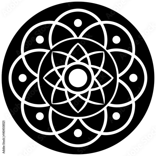 Harmonic Mandala Circle Elements on White Background – Printable Vector Design 