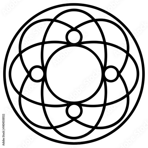 Harmonic Mandala Circle Elements on White Background – Printable Vector Design 