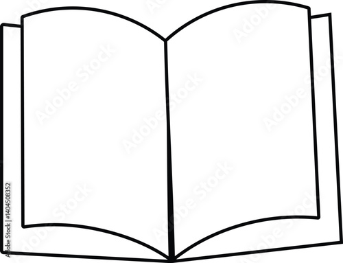 black white color open book with blank pages black white line art vector illustration icon design 