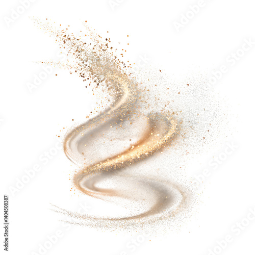 Sparkle dust cluster in swirl isolated on transparent background