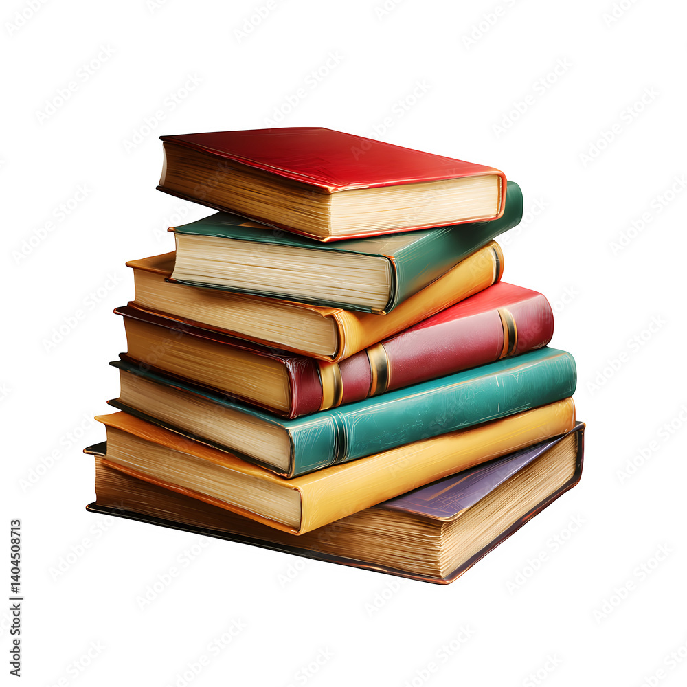 Stack of hardcover books isolated on transparent background Stack of hardcover books isolated on transparent background