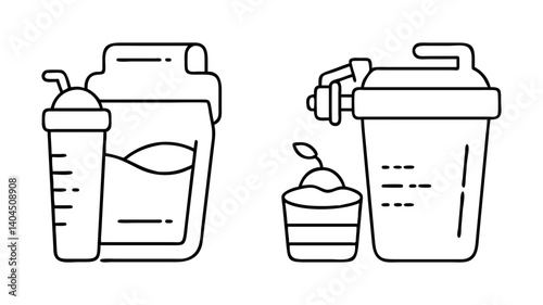 protein shake icon, protein shake line art - simple line art of protein shake, perfect for protein shake logos and icons