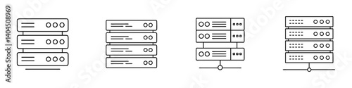server icon, server line art - simple line art of server, perfect for server logos and icons