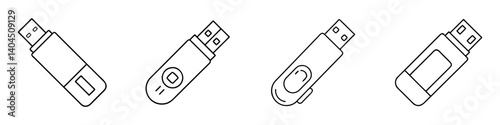 usb stick icon, usb stick line art - simple line art of usb stick, perfect for usb stick logos and icons