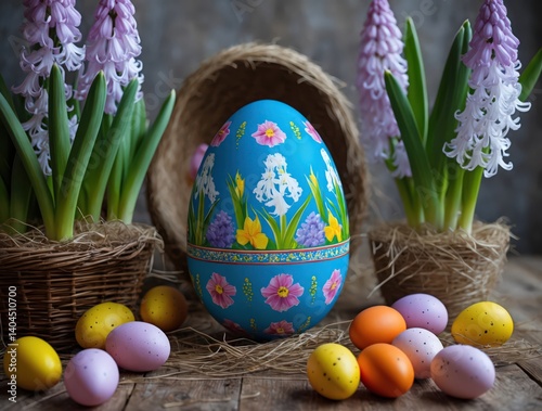 Elegant Easter Still Life with Decorated Egg