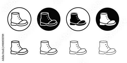 Brisk boots icon Flat simple outline set