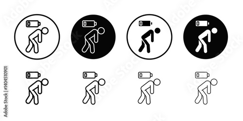 Burnout icon Flat simple outline set