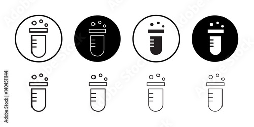 Chemical test icon Flat simple outline set