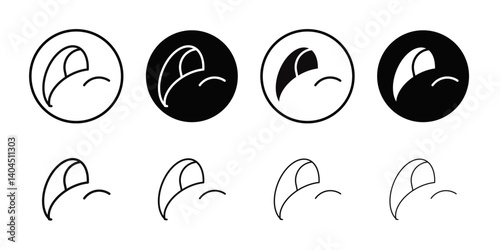 Coffee beans icon Flat simple outline set