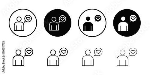 customer experience icon Flat simple outline set