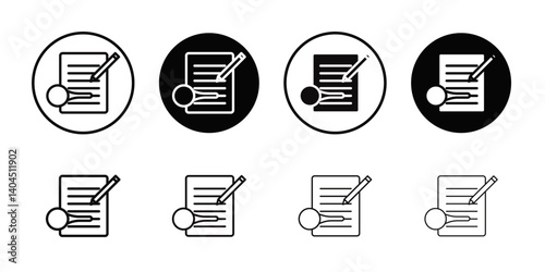 Defining icon Flat simple outline set