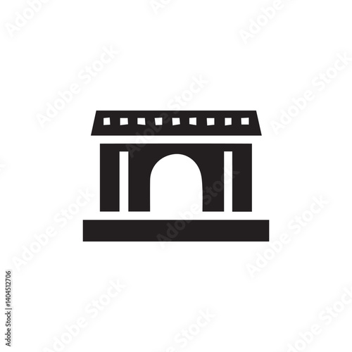vector illustration of building with editable strokes and shape