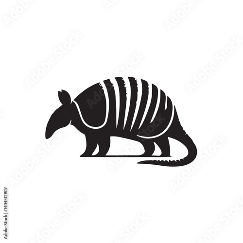 vector illustraiton of armadillo with editable strokes and shape
