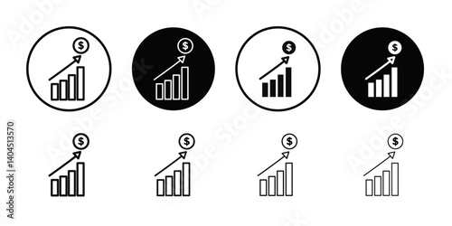 Long term investment icon Flat simple outline set