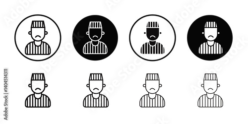 Prisoner icon Flat simple outline set