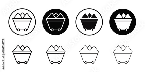 Raw material icon Flat simple outline set