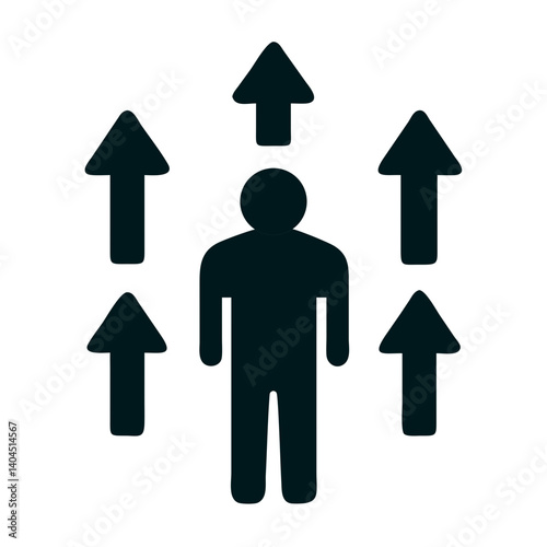 Person with Upward Arrows Icon Design

 photo