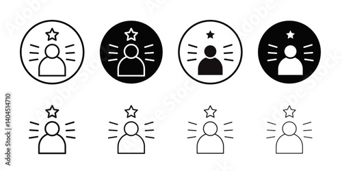 Self confidence icon Flat simple outline set