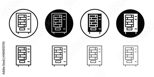 Vending machine icon Flat simple outline set