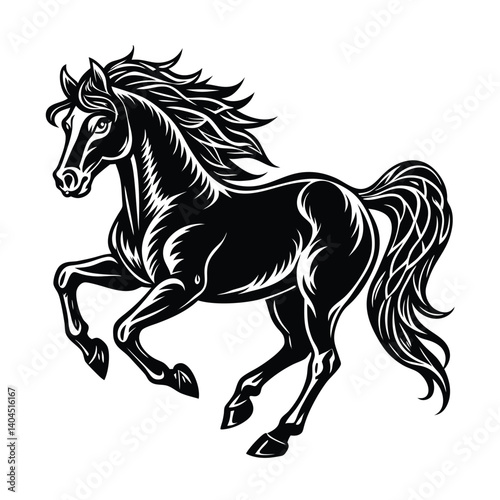 black horse vector illustration