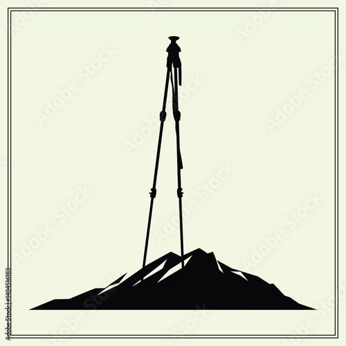 Hiking Stick Silhouette, Trekking Pole
