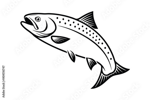Apache trout vector Silhouette, apache trout illustration, fish vector icon