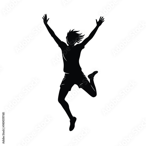 silhouette of jumping man