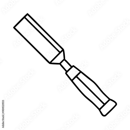Line art illustration of a wood carving chisel a woodworking tool
