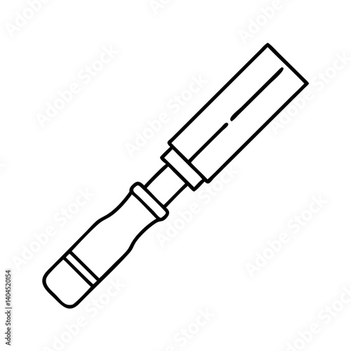 Line art illustration of a wood chisel woodworking hand tool