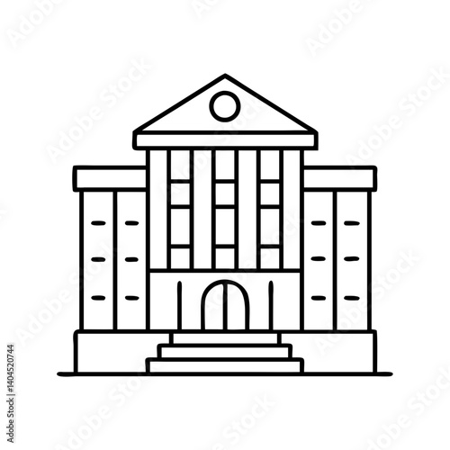 A Classic Building Illustration Government Courthouse Municipal Office Structure