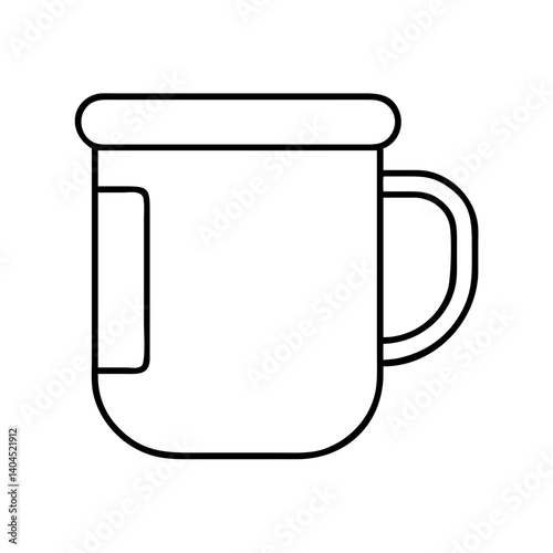 A simple line drawing of a mug a cup for hot drinks coffee tea beverage
