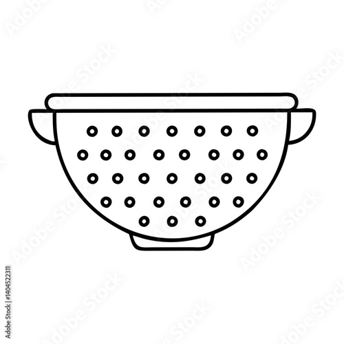 A Simple Line Drawing of a Kitchen Colander for Draining Food