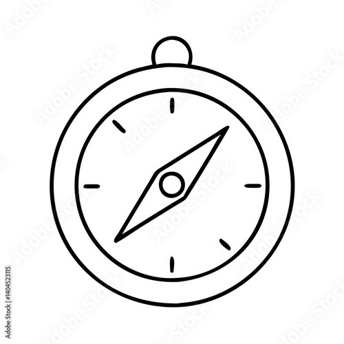 Free Download Simple Line Drawing of a Classic Compass Navigation Tool - GFXLoad