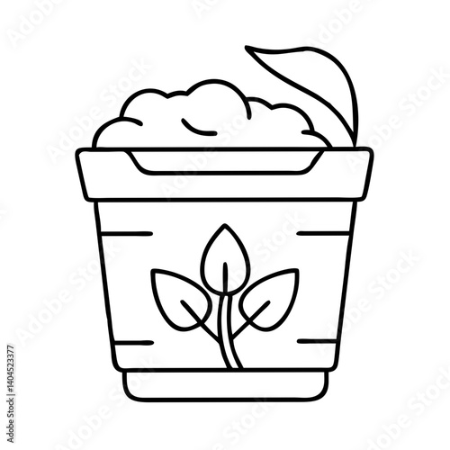 compost bin icon, compost bin line art - simple line art of compost bin, perfect for compost bin logos and icons
