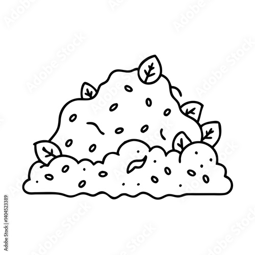 compost pile icon, compost pile line art - simple line art of compost pile, perfect for compost pile logos and icons